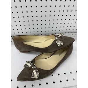 Sarah Flint Meghan Suede Flats Pointed-Toes with Bow Accent 39 (shoe100thrift